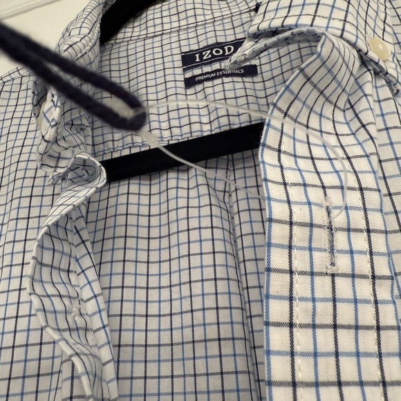 Izod Men's L Blue Checkered Shirt - Picture 2 of 5